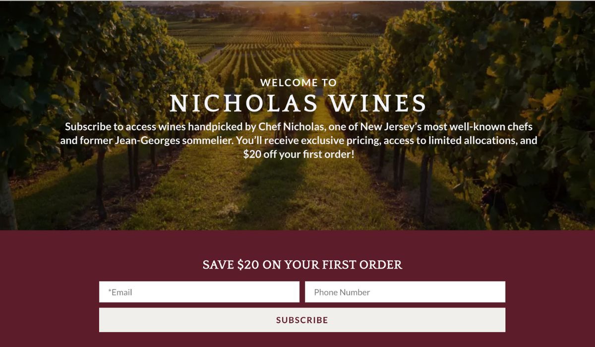 Nicholas Landing Page